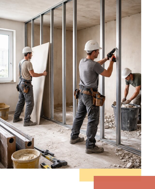 Перенос гипсокартонной перегородки в Мегионе профессионально и быстро