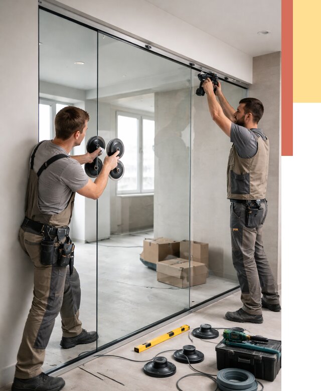 Монтаж стеклянных перегородок в Мегионе от 6776 руб. | ОТДЕЛОЧНИК-Мго