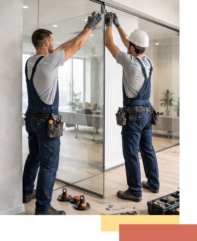 Безрамные стеклянные перегородки под ключ в Мегионе