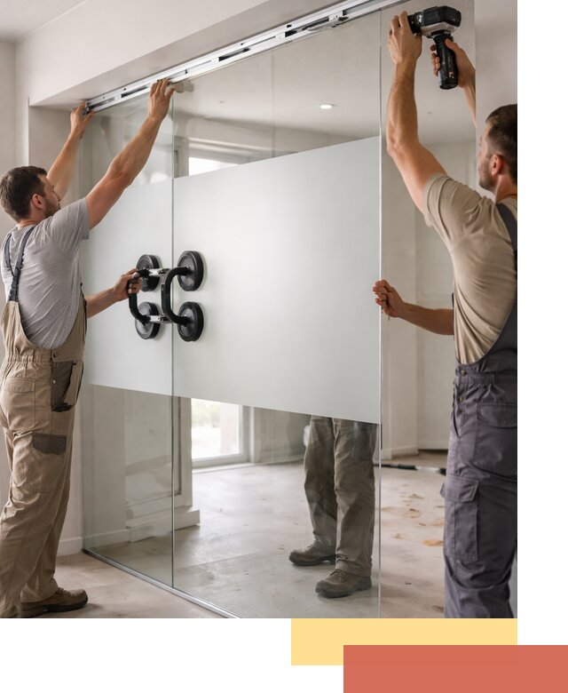 Матовые стеклянные перегородки под ключ в Мегионе