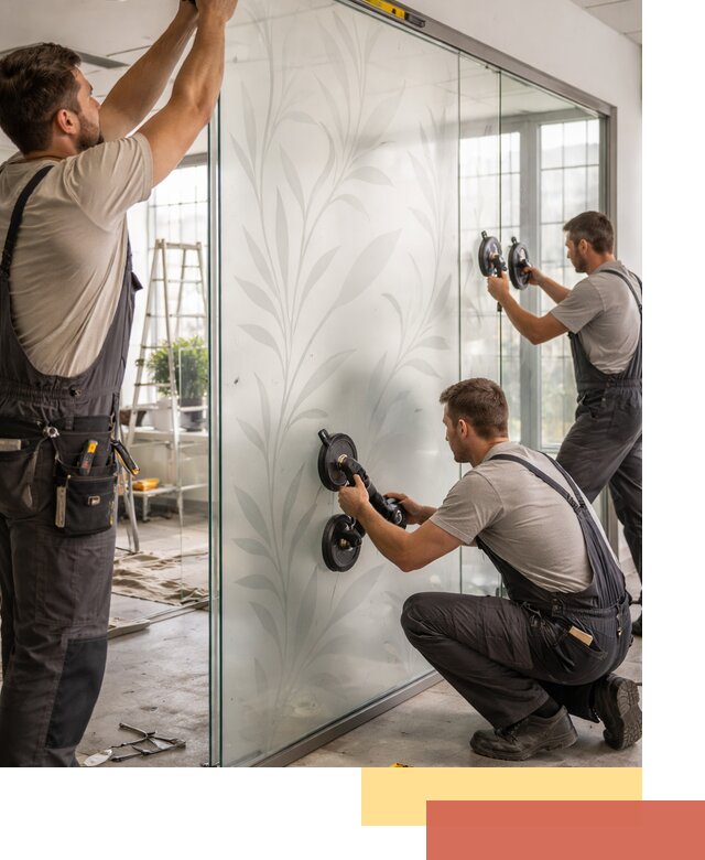 Стеклянные перегородки с рисунком на заказ в Мегионе