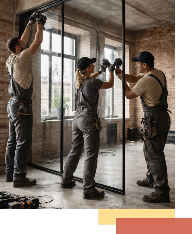 Стеклянные перегородки лофт — изготовление и монтаж в Мегионе