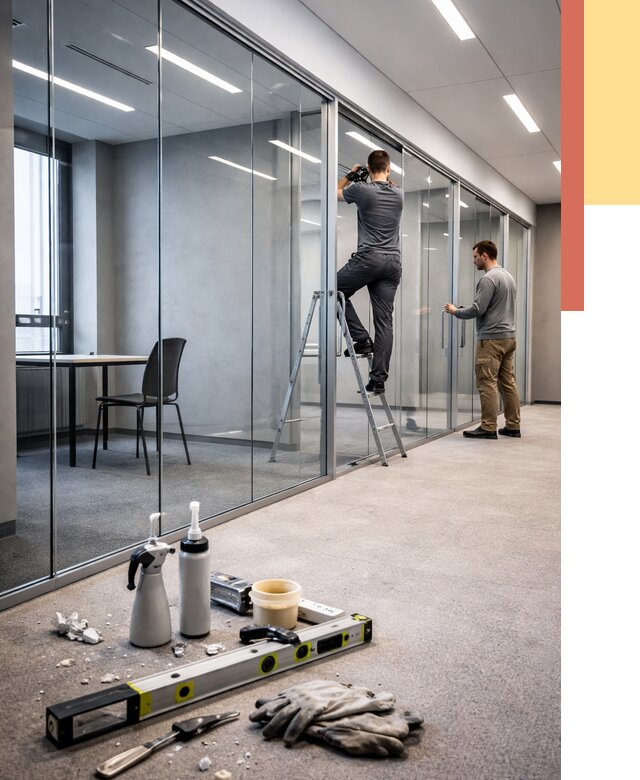 Стеклянные офисные перегородки в Мегионе от 8861 руб. — монтаж и установка | ОТДЕЛОЧНИК-Мго