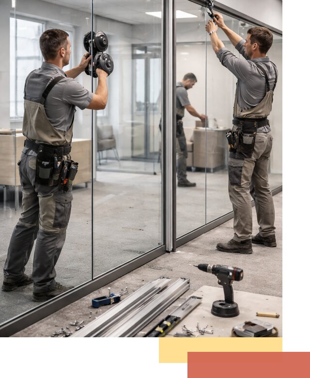 Стеклянные офисные перегородки под ключ в Мегионе