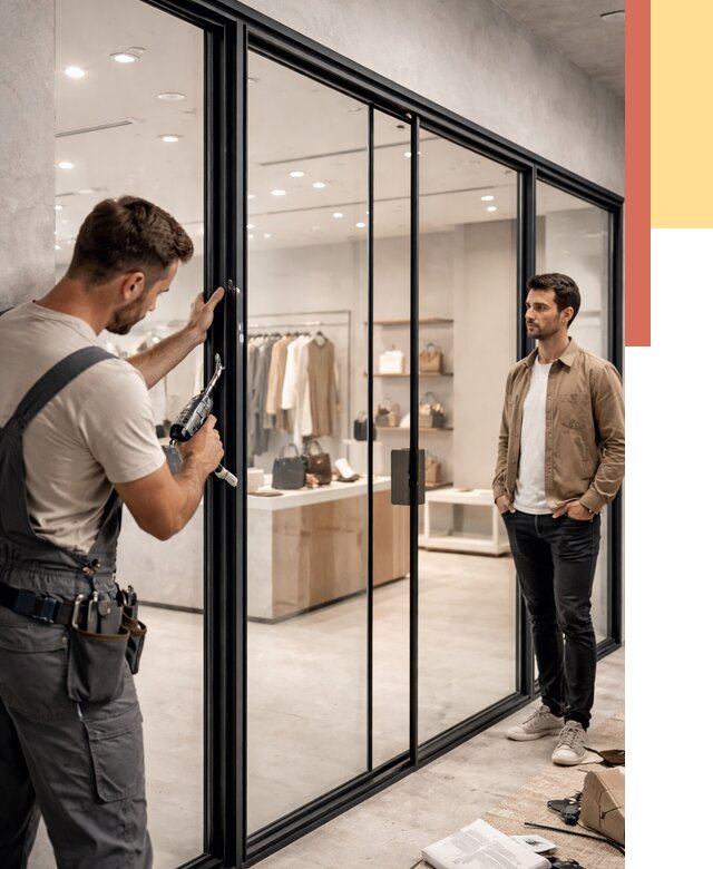 Стеклянные перегородки для магазинов в Мегионе от 8549 руб. под ключ | ОТДЕЛОЧНИК-Мго