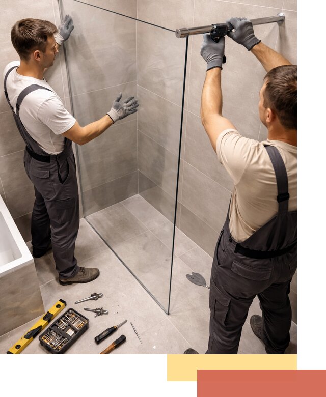 Стеклянные перегородки для душа в Мегионе — изготовление и монтаж