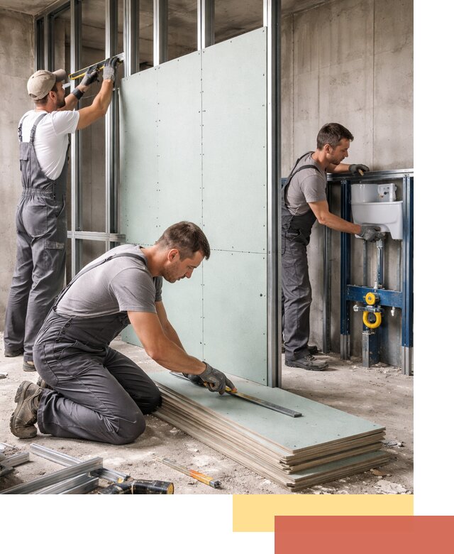 Монтаж и ремонт сантехнических перегородок в Мегионе