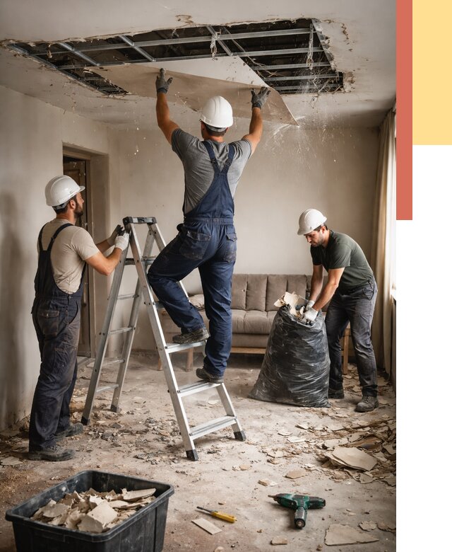 Демонтаж гипсокартонного потолка в Мегионе от 438 руб. за м2 — ОТДЕЛОЧНИК-Мго