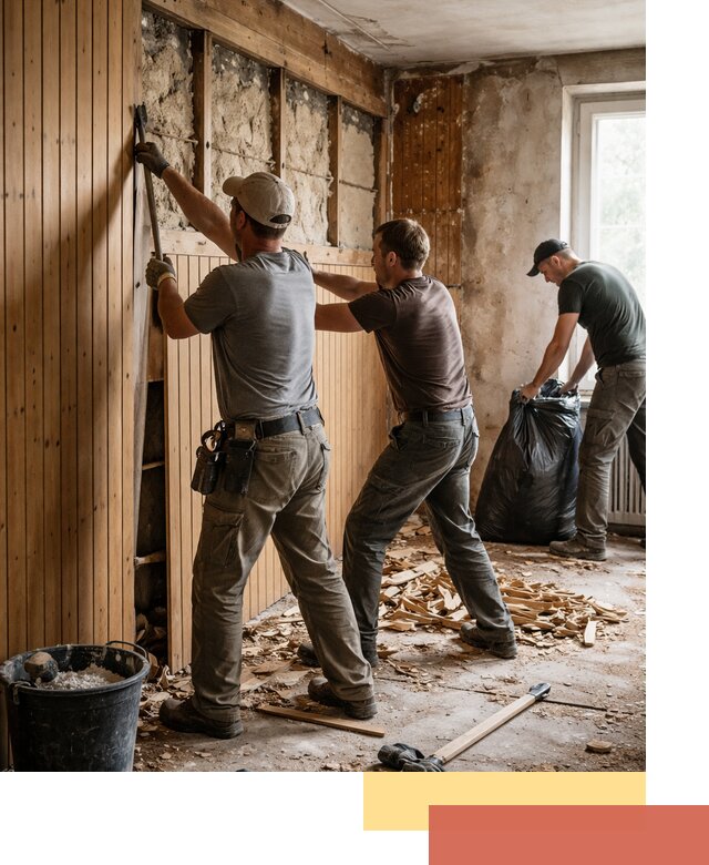 Демонтаж вагонки и вывоз материалов в Мегионе