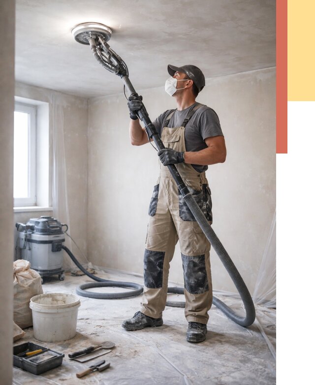 Шлифовка потолка в Мегионе от 3649 руб. — услуги шлифования потолка | ОТДЕЛОЧНИК-Мго