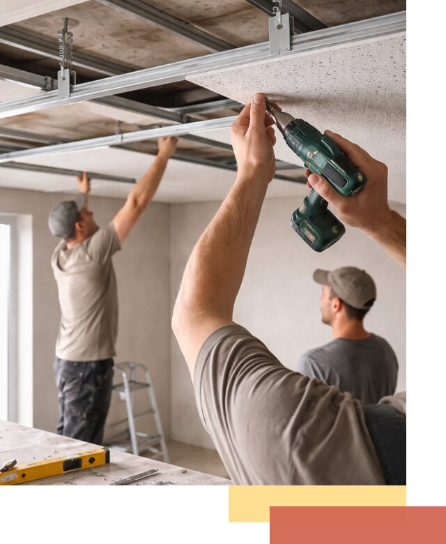 Монтаж акустического потолка в Мегионе под ключ