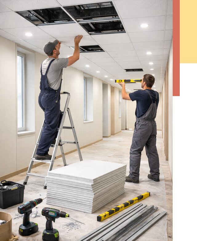 Ремонт потолка Армстронг в Мегионе от 4691 руб. — быстро и недорого | ОТДЕЛОЧНИК-Мго