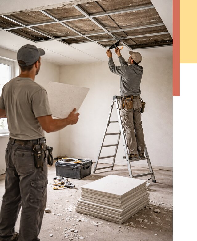 Замена плит подвесного потолка в Мегионе от 1824 руб. быстро и недорого | ОТДЕЛОЧНИК-Мго