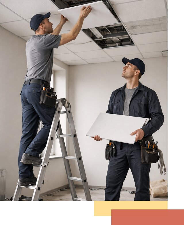 Обслуживание подвесного потолка в Мегионе — ремонт и чистка