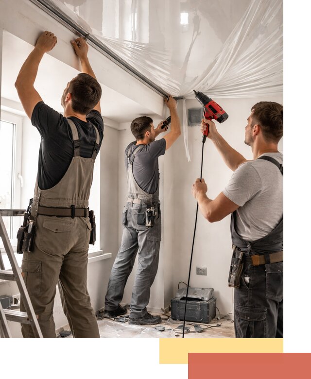 Монтаж глянцевого натяжного потолка в Мегионе быстро и качественно