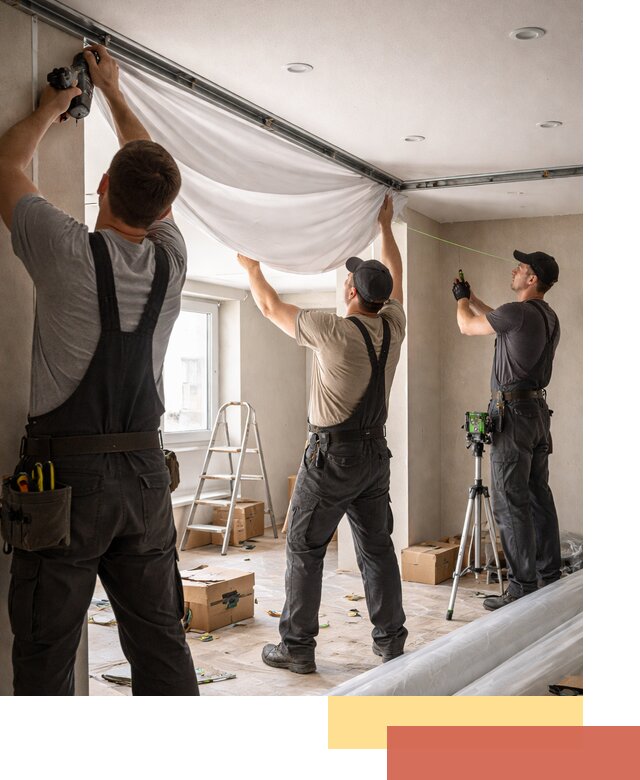 Монтаж парящего натяжного потолка под ключ в Мегионе