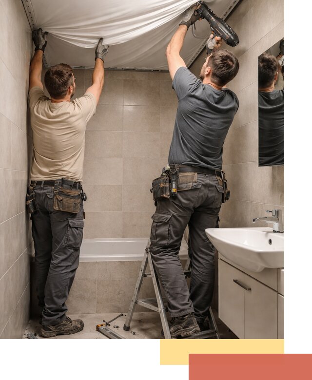 Монтаж натяжного потолка в ванной в Мегионе быстро и качественно