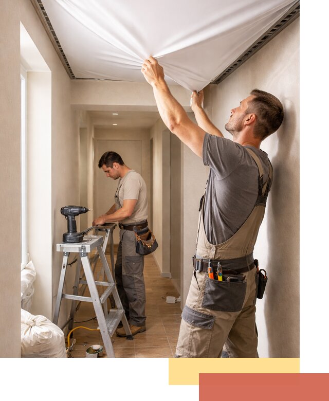 Монтаж натяжного потолка в прихожей в Мегионе