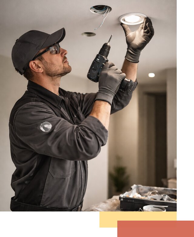 Установка точечных светильников в натяжной потолок в Мегионе