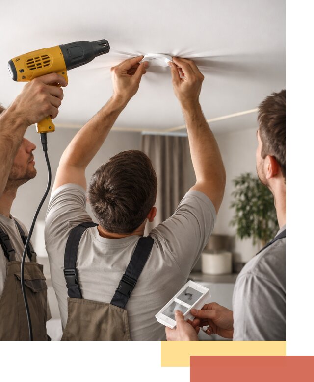 Ремонт прокола полотна натяжного потолка в Мегионе