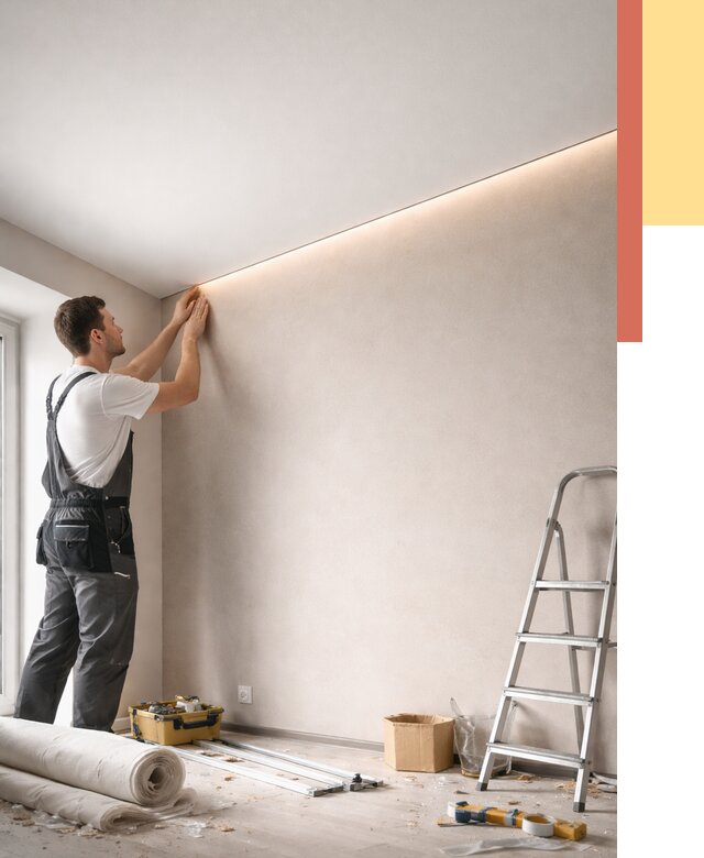 Теневые натяжные потолки в Мегионе от 8549 руб. под ключ | ОТДЕЛОЧНИК-Мго