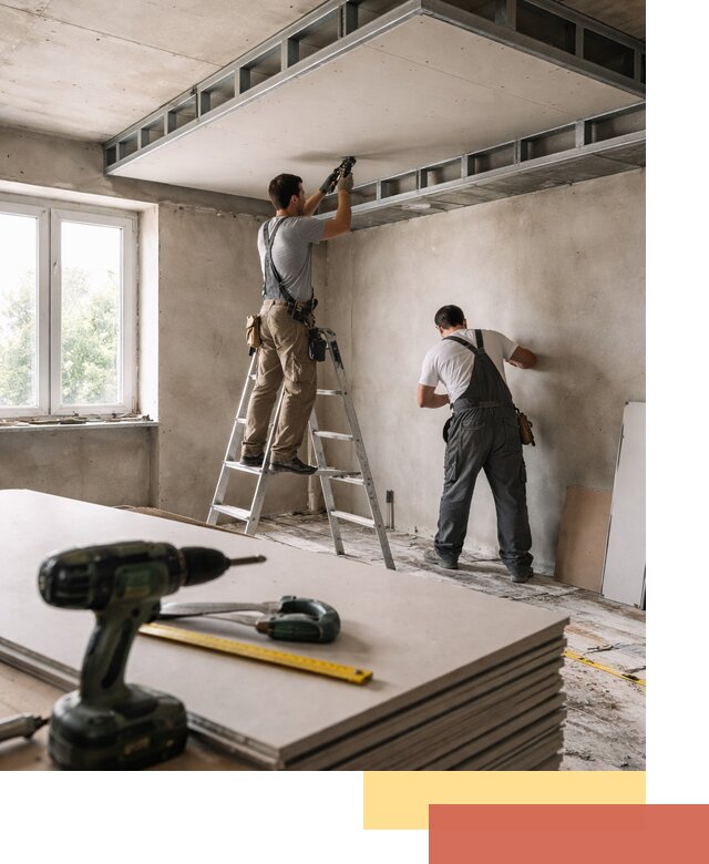 Двухуровневый потолок из гипсокартона в Мегионе