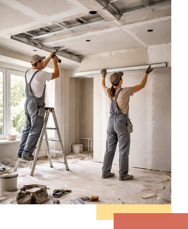 Монтаж многоуровневого потолка из гипсокартона в Мегионе