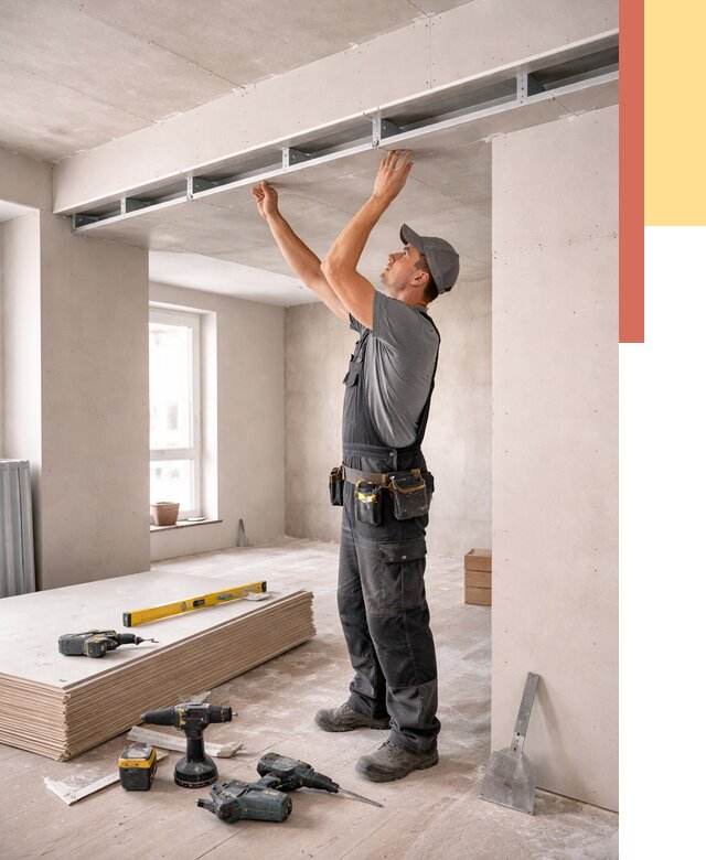 Потолок из гипсокартона с нишей в Мегионе от 1303 руб. под ключ | ОТДЕЛОЧНИК-Мго