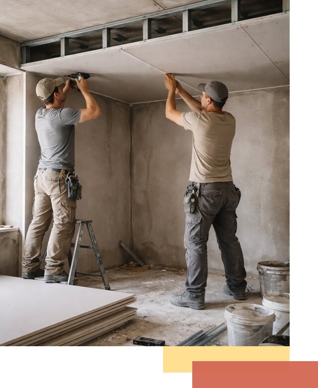 Короб из гипсокартона на потолке под ключ в Мегионе