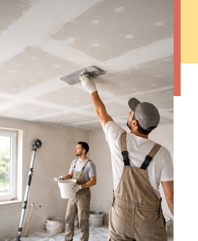 Шпаклевка потолка из гипсокартона в Мегионе от 3336 руб./м2 — услуги под ключ | ОТДЕЛОЧНИК-Мго