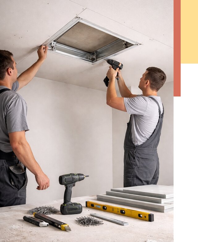 Установка люка в потолок ГКЛ в Мегионе от 2606 руб. под ключ | ОТДЕЛОЧНИК-Мго