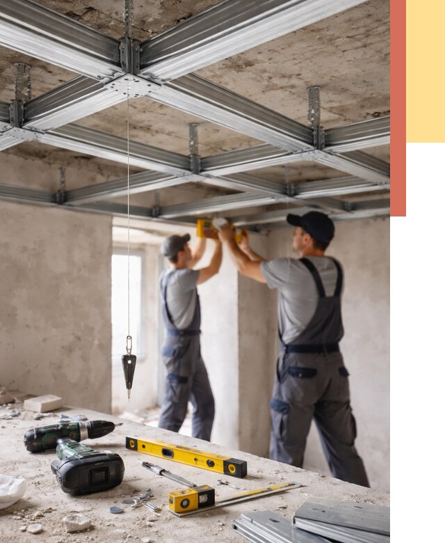 Монтаж каркаса потолка из профиля в Мегионе от 4691 руб. — услуги ОТДЕЛОЧНИК-Мго