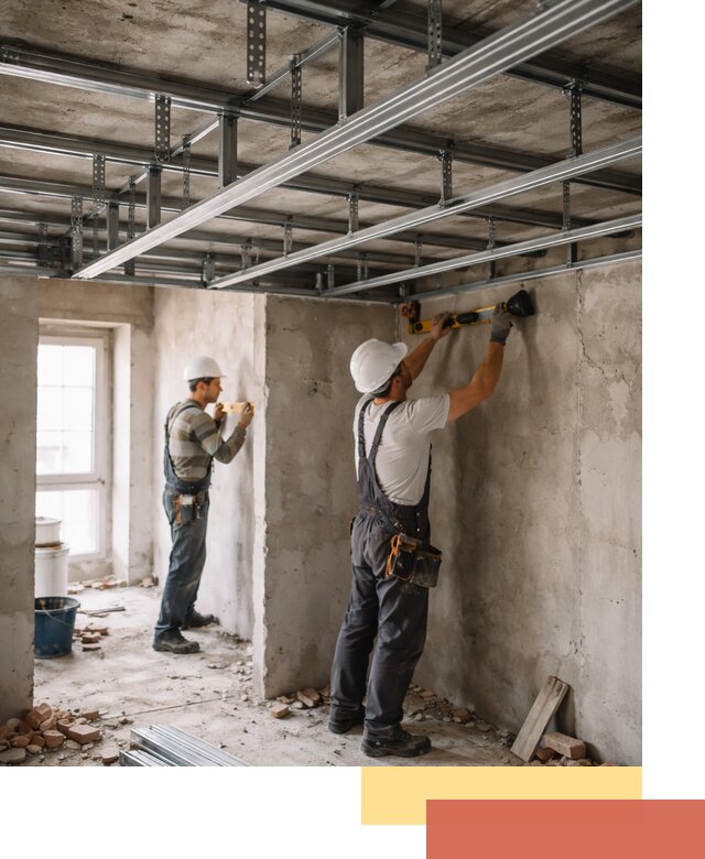 Монтаж каркаса потолка из профильного профиля в Мегионе