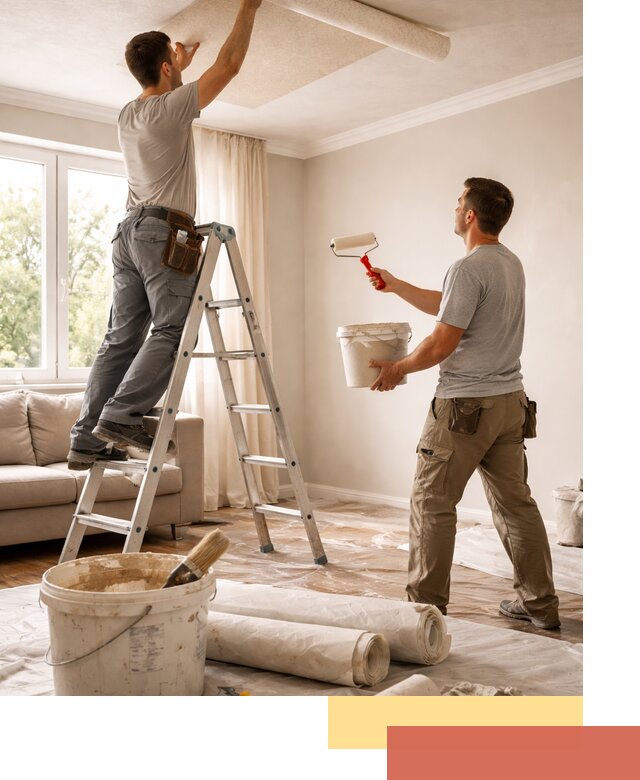 Поклейка обоев на потолок в Мегионе — качественно и быстро