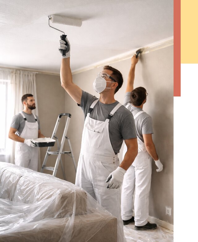 Покраска потолка водоэмельсионной краской в Мегионе от 2294 руб/м² — услуги под ключ | ОТДЕЛОЧНИК-Мго