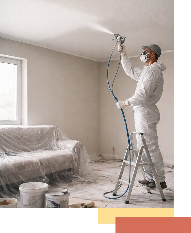 Покраска потолка краскопультом в Мегионе быстро и качественно