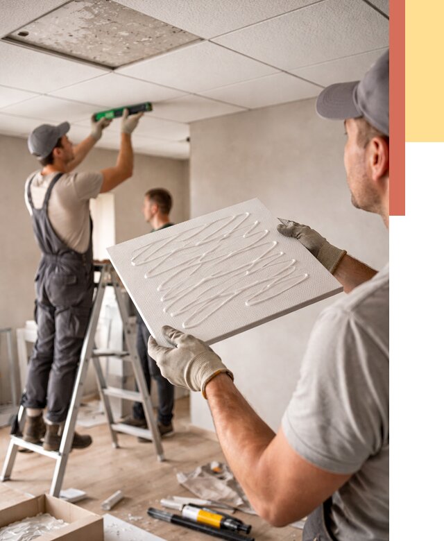 Монтаж потолочной плитки в Мегионе от 4691 руб. — быстро и недорого | ОТДЕЛОЧНИК-Мго