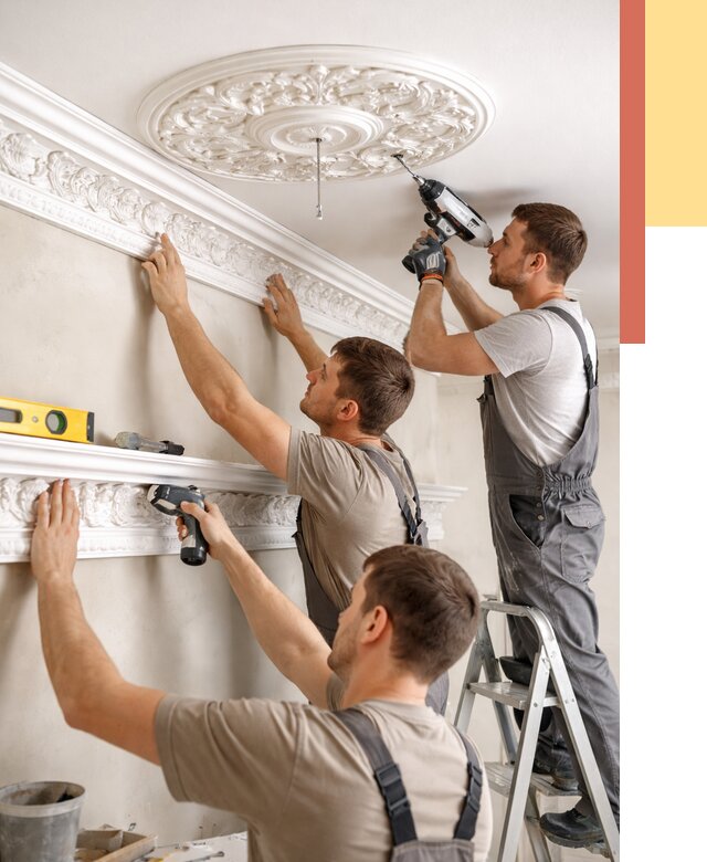 Монтаж лепнины на потолок в Мегионе от 3336 руб. быстро и недорого | ОТДЕЛОЧНИК-Мго