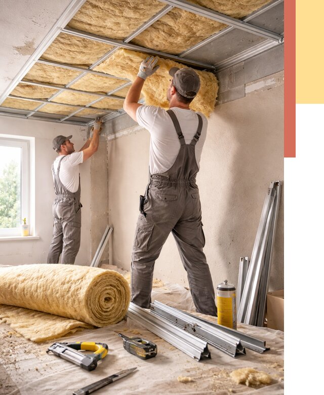 Утепление потолка в Мегионе от 7506 руб/м2 — недорого, быстро, под ключ | ОТДЕЛОЧНИК-Мго