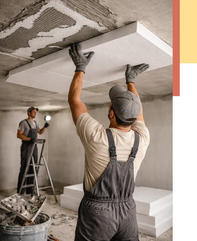 Утепление потолка пенопластом в Мегионе от 4691 руб/м2 — недорого и быстро | ОТДЕЛОЧНИК-Мго