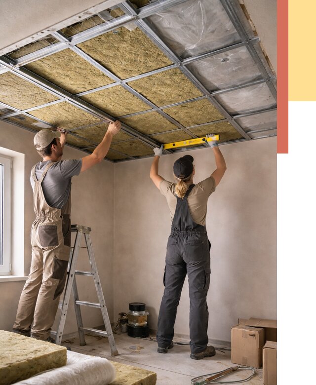 Шумоизоляция потолка в Мегионе от 1303 руб. под ключ — услуги ОТДЕЛОЧНИК-Мго